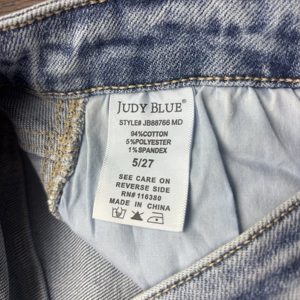 Judy Blue Retro Wide High Waist Jeans Light Wash Women’s Size 5/27 - Picture 7 of 12